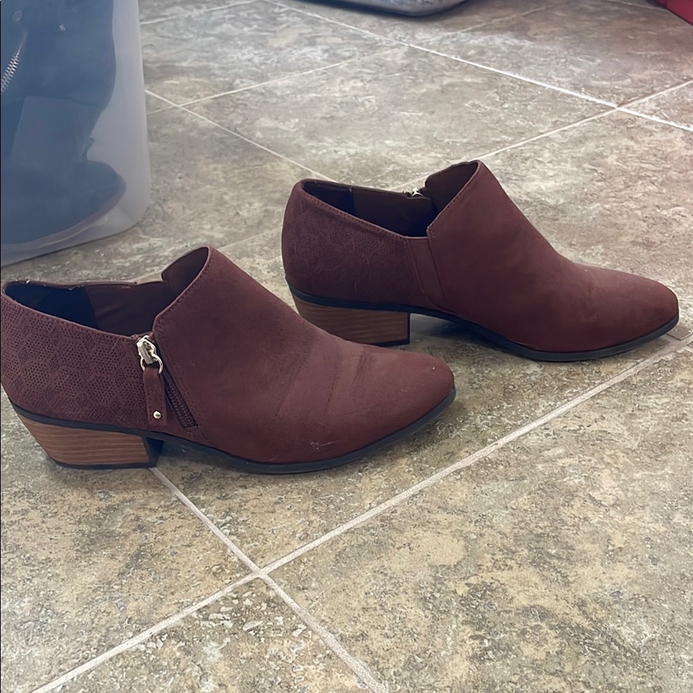 Dr. Scholl's Women's Light Brown side zip up Ankle Boots / booties